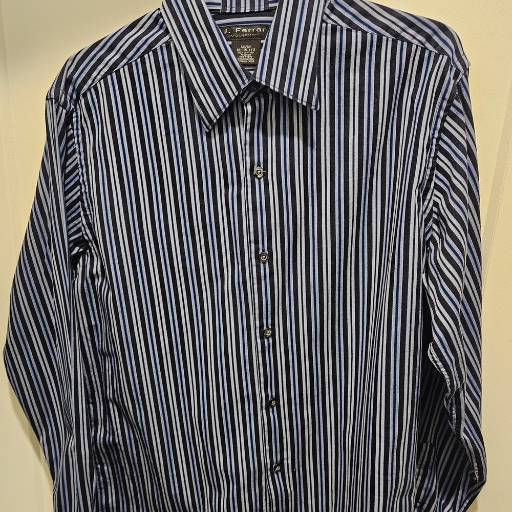 J. FERRAR MODERN FIT mens button up dress shirt SIZE MEDIUM MULTICOLOR LM3
